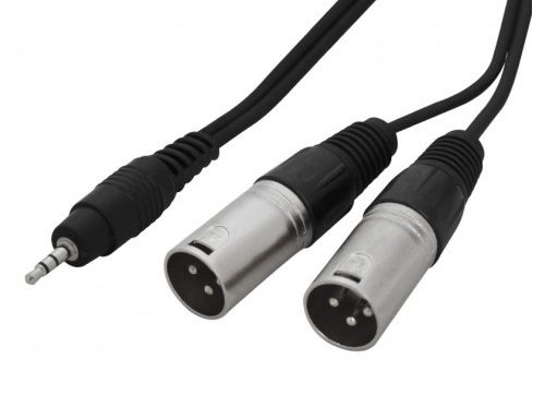 Twin Male XLR – Mini Jack Adapter Cable 3 Metre