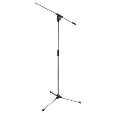 Microphone Stand With Boom (High, Chrome)