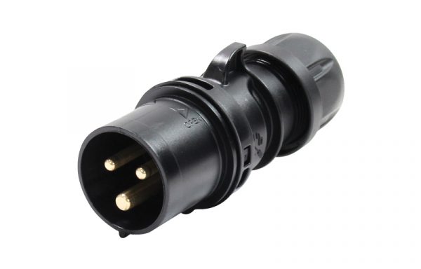 PCE 013-6X 16a Plug (Black, IP44)