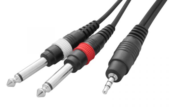 Stereo Mini Jack – Twin2x Mono Jack Adapter Cable 3 Metre