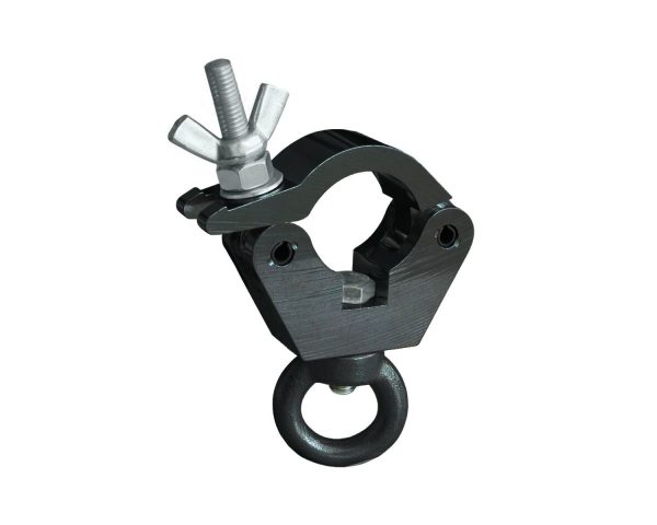 T58015 Doughty Slimline Hook Clamp with Eye Nut Black 340kg