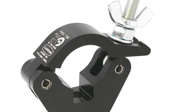 Doughty T58011 Slimline Hook Clamp with M12 Fixing Bolt (Black)