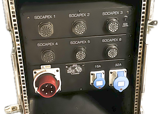 63a 3ph Socapex DB 36 Way (Outlets: 6 x Socapex, 1x 16a, 1x 32a)