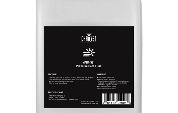 Chauvet High Performace Haze Fluid HF5 5 Litre Bottle