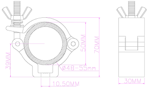 Half Coupler Black 100kg Dimensions